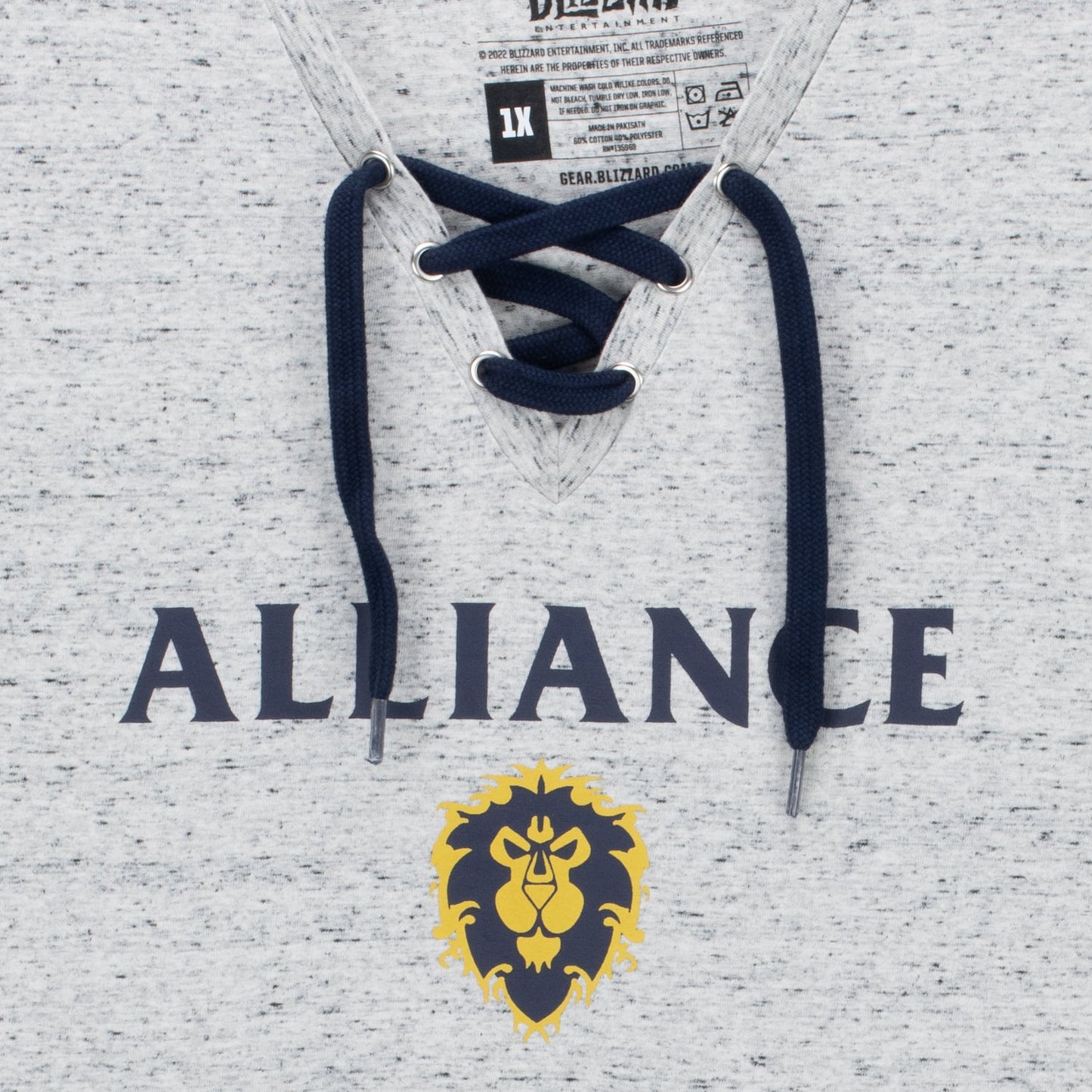World of Warcraft Alliance Logo Women's Grey T-Shirt - Closeup