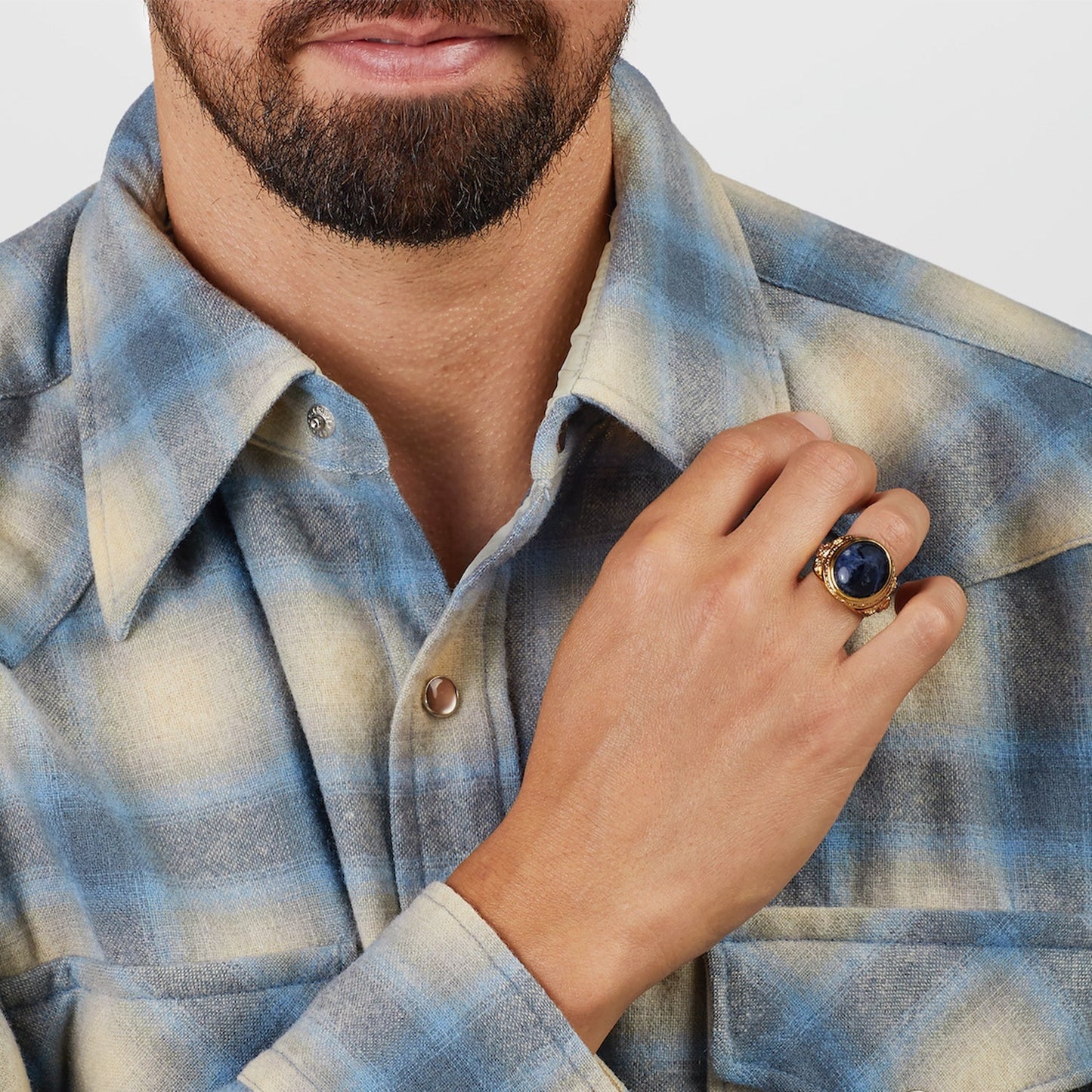 World of Warcraft X RockLove Alliance Signet Ring - Front View on Model