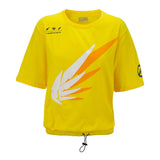 Overwatch Mercy Wings Women's Gelb Cropped T-Shirt - Vorderansicht