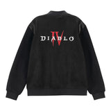 Diablo IV Black Button-Up Bomber Jacke - Rückenansicht