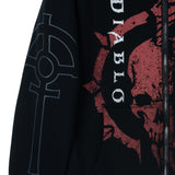 Diablo IV Necromancer Black Zip-Up Kapuze - schließen Up View