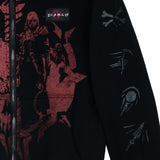 Diablo IV Necromancer Black Zip-Up Kapuze - schließen Up View