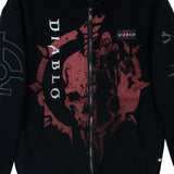 Diablo IV Necromancer Black Zip-Up Kapuze - schließen Up View