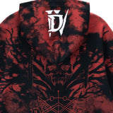 Diablo IV Black Tie-Dye Pullover Kapuze - schließen Up Back View