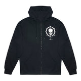 Diablo IV Necromancer Symbol Schwarzer Zip-Up Kapuze - Vorderansicht