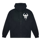 Diablo IV Barbar Symbol  Schwarzer Zip-Up Kapuze - Vorderansicht