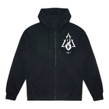 Diablo IV Sorcerer Symbol Schwarzer Zip-Up Kapuze - Vorderansicht