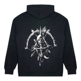 Diablo IV Rogue Symbol Schwarzer Zip-Up Kapuze - Rückenansicht