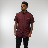 Diablo Rot Button-Up Hemd - Modell Vorderansicht