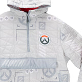 Overwatch 2 Logo Weißer Half-Zip Pullover Jacke - Front schließen Up View