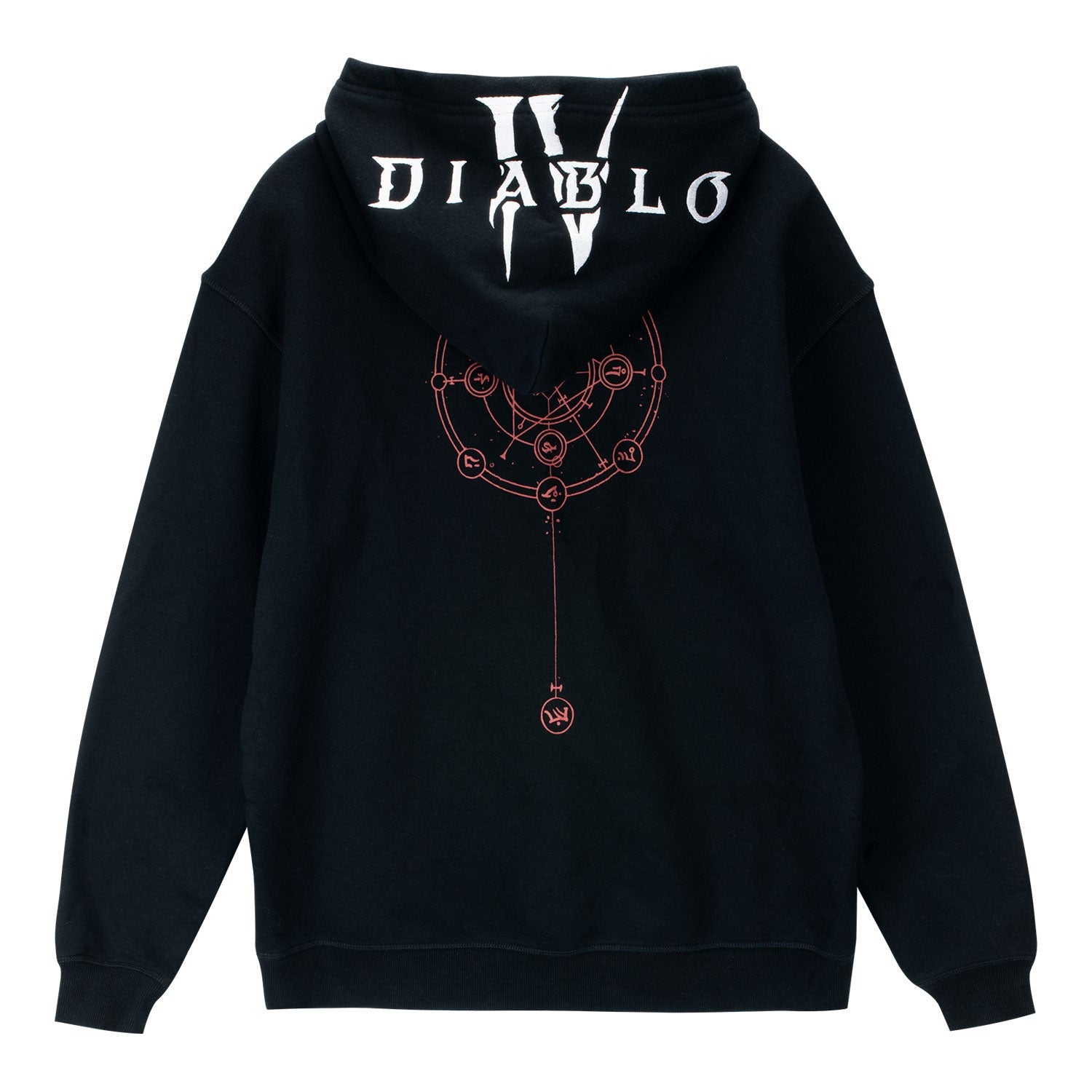 Diablo IV Tree of Whispers Black Pullover Kapuze - Rückenansicht Hood Down