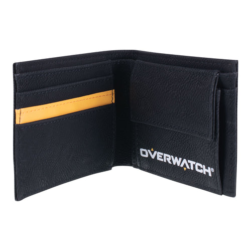 Overwatch Logo Schwarzes Bifold Wallet - Offene Ansicht