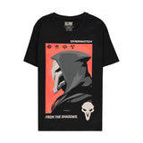 Overwatch Reaper Shadow Profile Black T-camisa - Vista frontal