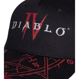 Diablo IV Sigilo Snapback ajustable negro Sombrero - cerrar-Vista hacia arriba
