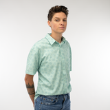 Overwatch Pachimari Azul Button-Up camisa - Vista frontal