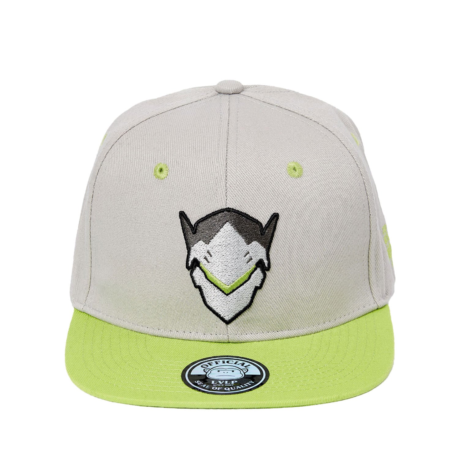 Overwatch Genji Gris Flatbill Snapback Sombrero - Vista frontal