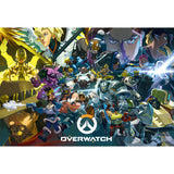 Overwatch: Heroes Collage 1500 Piece Puzzle en Azul - Vista aérea