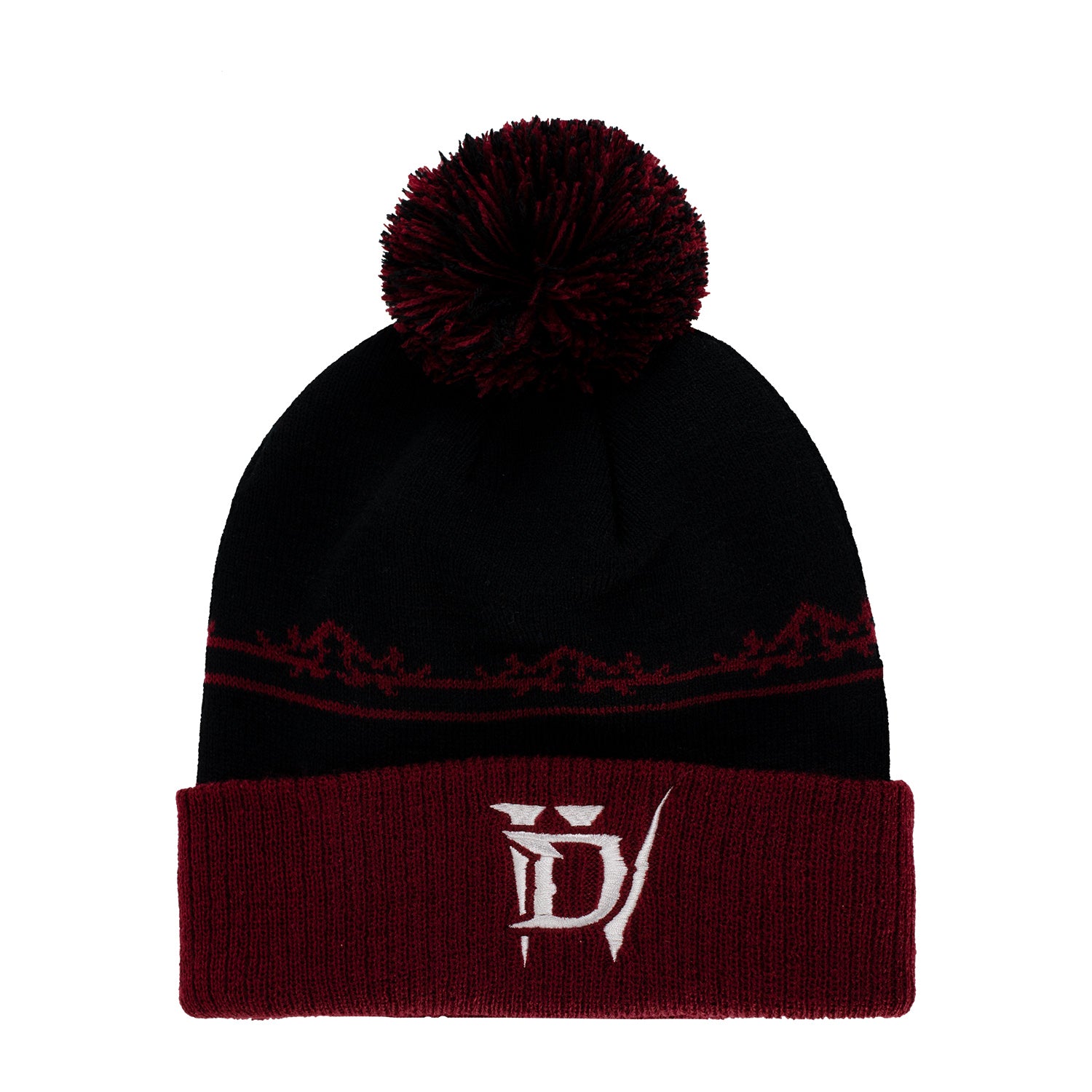 Diablo IV Noir Pom Beanie - Vue de face