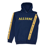 World of Warcraft l’Alliance Justice Bleu Pullover Sweat à capuche - Vue de face avec le motif des manches