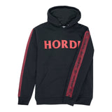 World of Warcraft Horde Strength Noir Pullover Sweat à capuche - Vue de face avec motif de manche