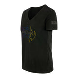 StarCraft Women's Combat Black V-Neck T-Shirt - Side view