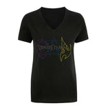 StarCraft Women's Combat Black V-Neck T-Shirt - Front view