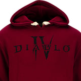 Diablo IV Heavy Weight Patch Pullover Burgundy Hoodie - Close Up View