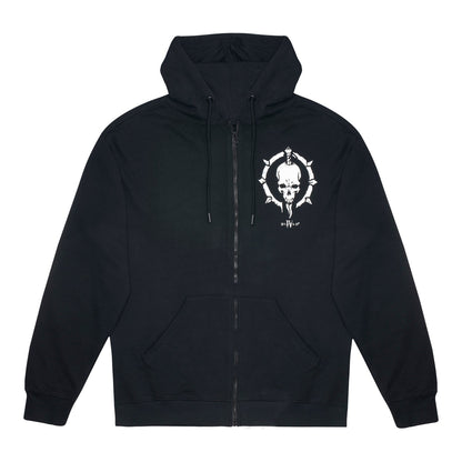 Diablo IV Necromancer Sigil Black Zip-Up Hoodie - Front View