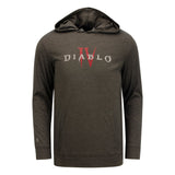 Diablo IV Logo Grey Hooded Long Sleeve T-Shirt