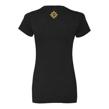 Hearthstone Showdown in the Badlands Women's Black T-Shirt - Back View