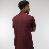 Diablo Button-Up Red Shirt - Model Back View