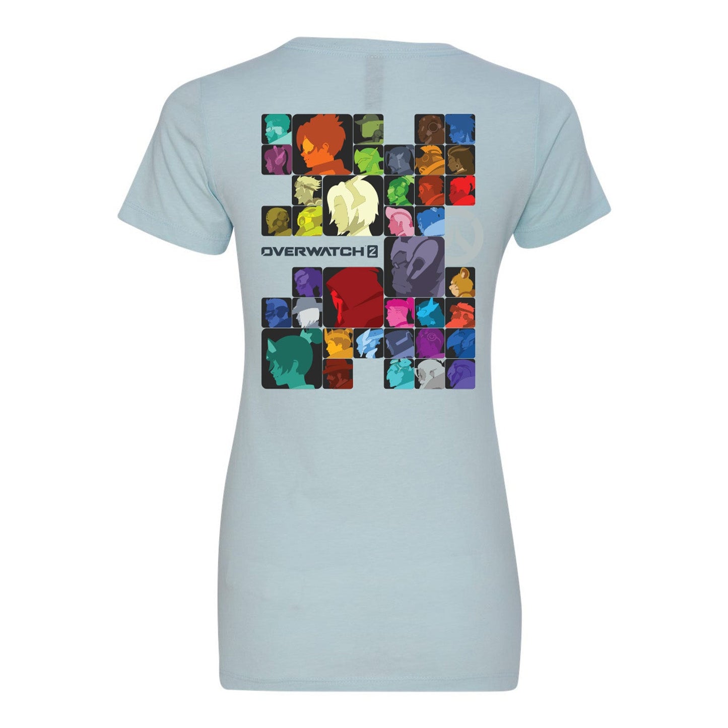 Overwatch 2 Heroes Women's Blue T-Shirt - Back View