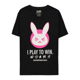 Overwatch D.Va Play To Win Black T-Shirt - back view