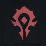 World of Warcraft Horde Logo Black Colourblock Pullover Hoodie - Close Up View