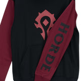 World of Warcraft Horde Logo Black Colour Block Pullover Hoodie - Sleeve View