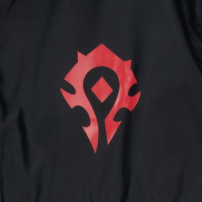 World of Warcraft Logo Black Half-Zip Windbreaker Jacket - Close Up View