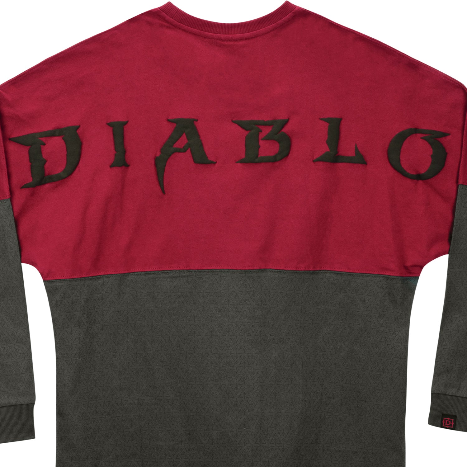 Diablo Billboard Long Sleeve Burgundy T-Shirt - Close Up Back View