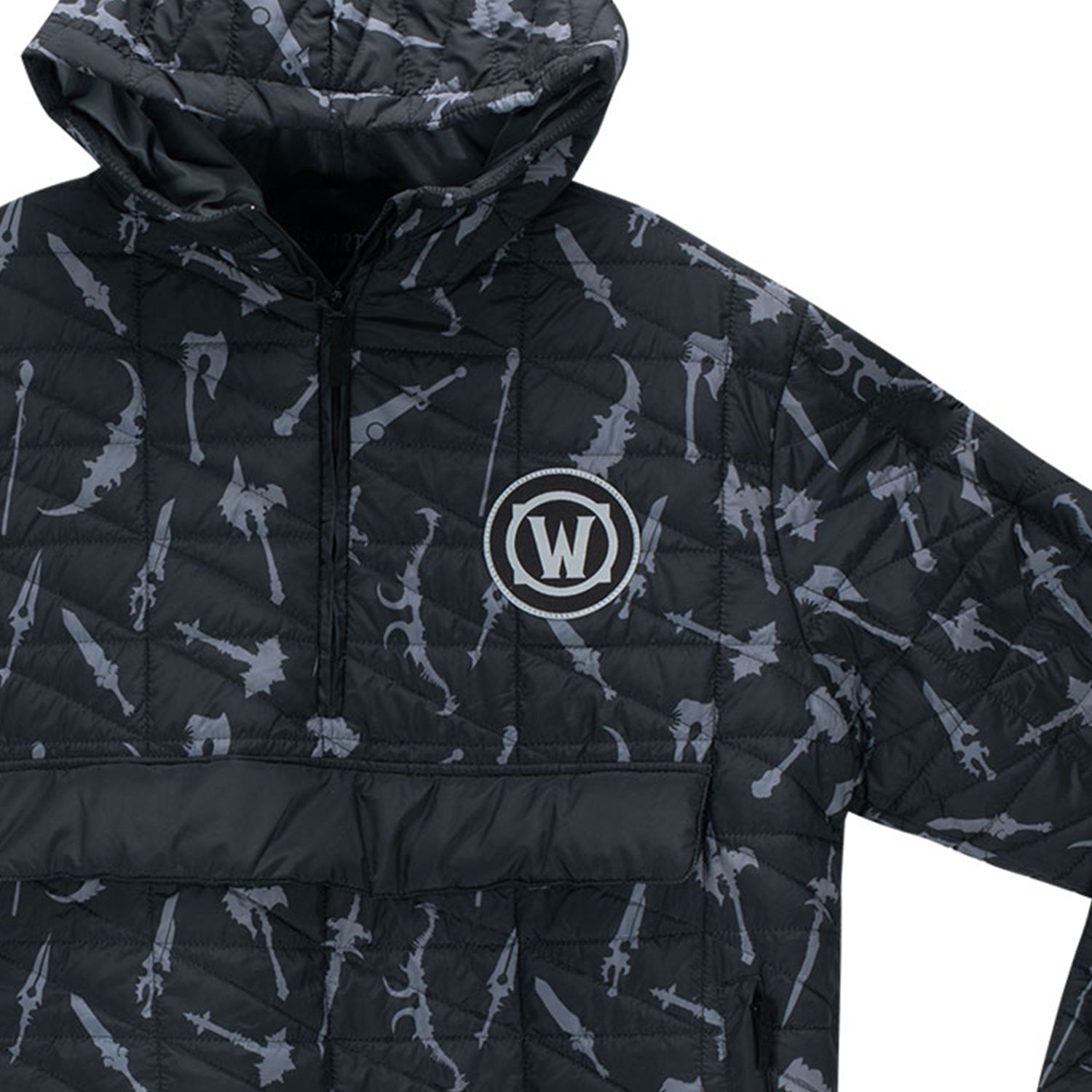 World of Warcraft Weapons Half-Zip Pullover Jacket - Front Close Up View