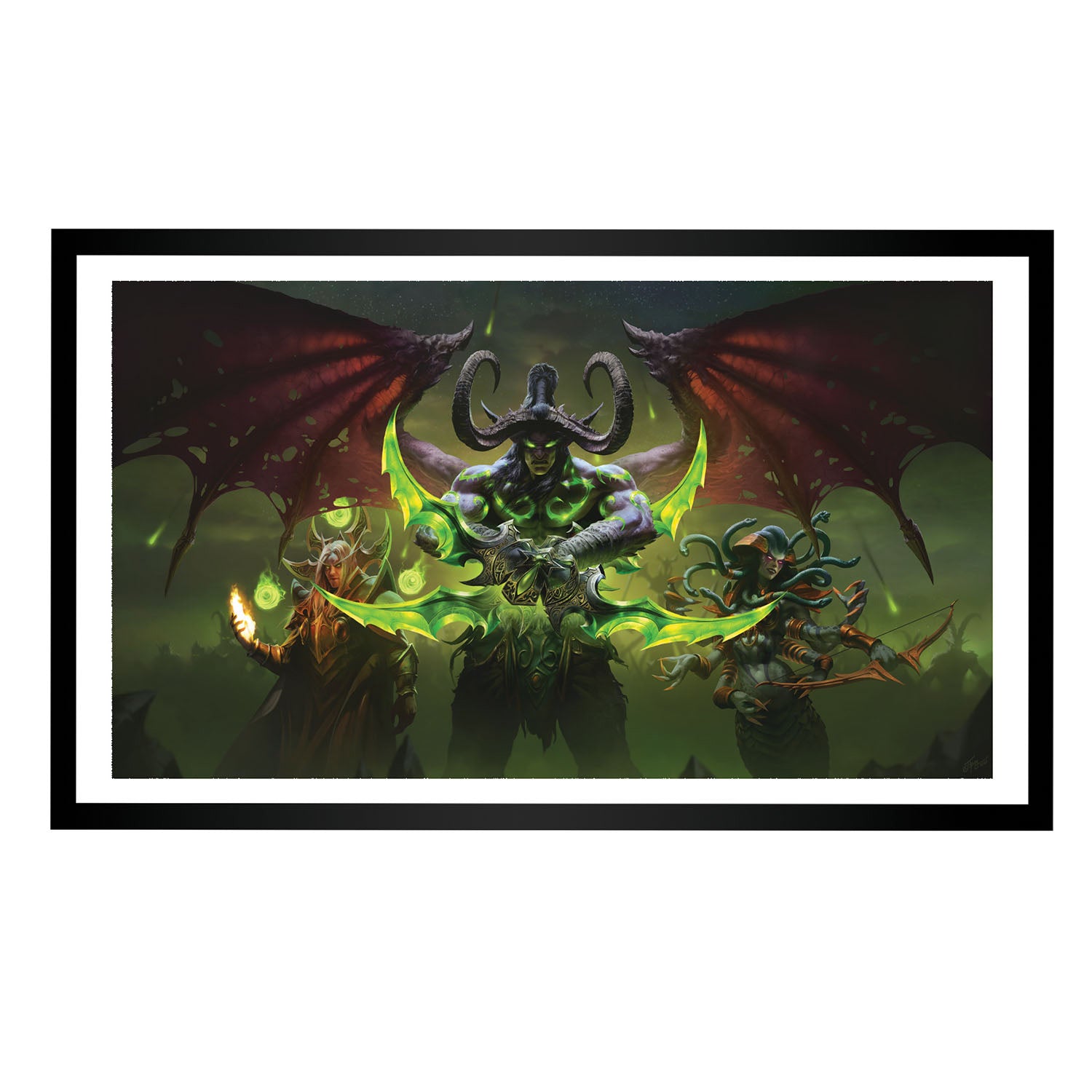 World of Warcraft Burning Crusade Classic 30.5cm x 53.4cm Framed Art Print in Green - Front View