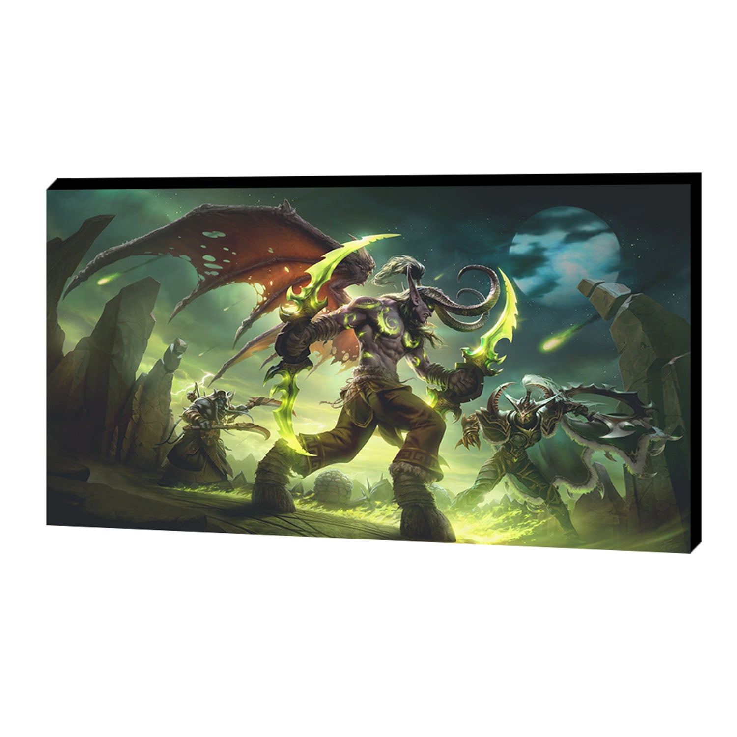 World of Warcraft Burning Crusade Classic: Black Temple 35.5 x 61 cm Canvas in Green - Front View