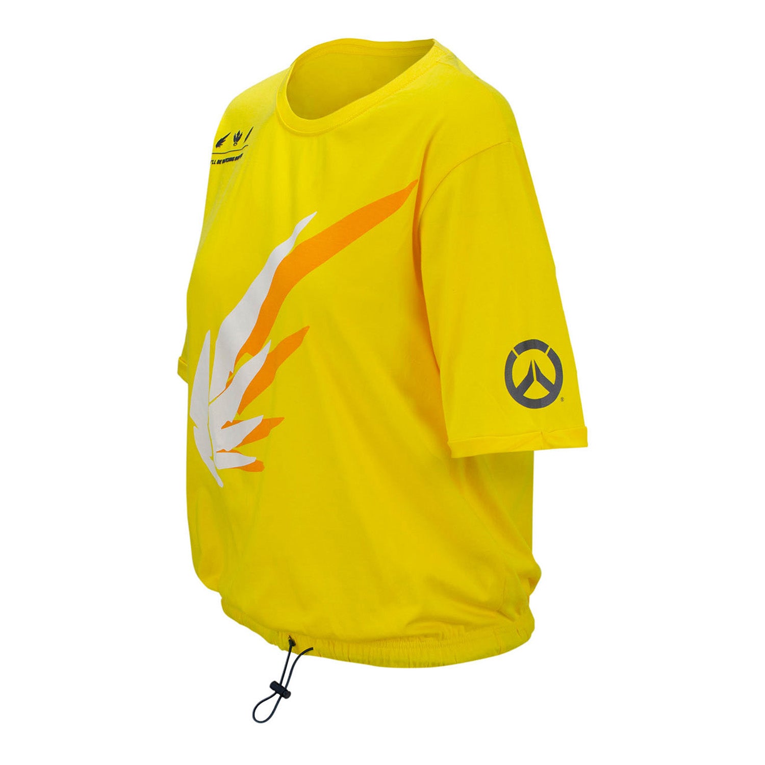 Overwatch Mercy Women's Yellow Wings Cropped T-Shirt - Front Left Side View