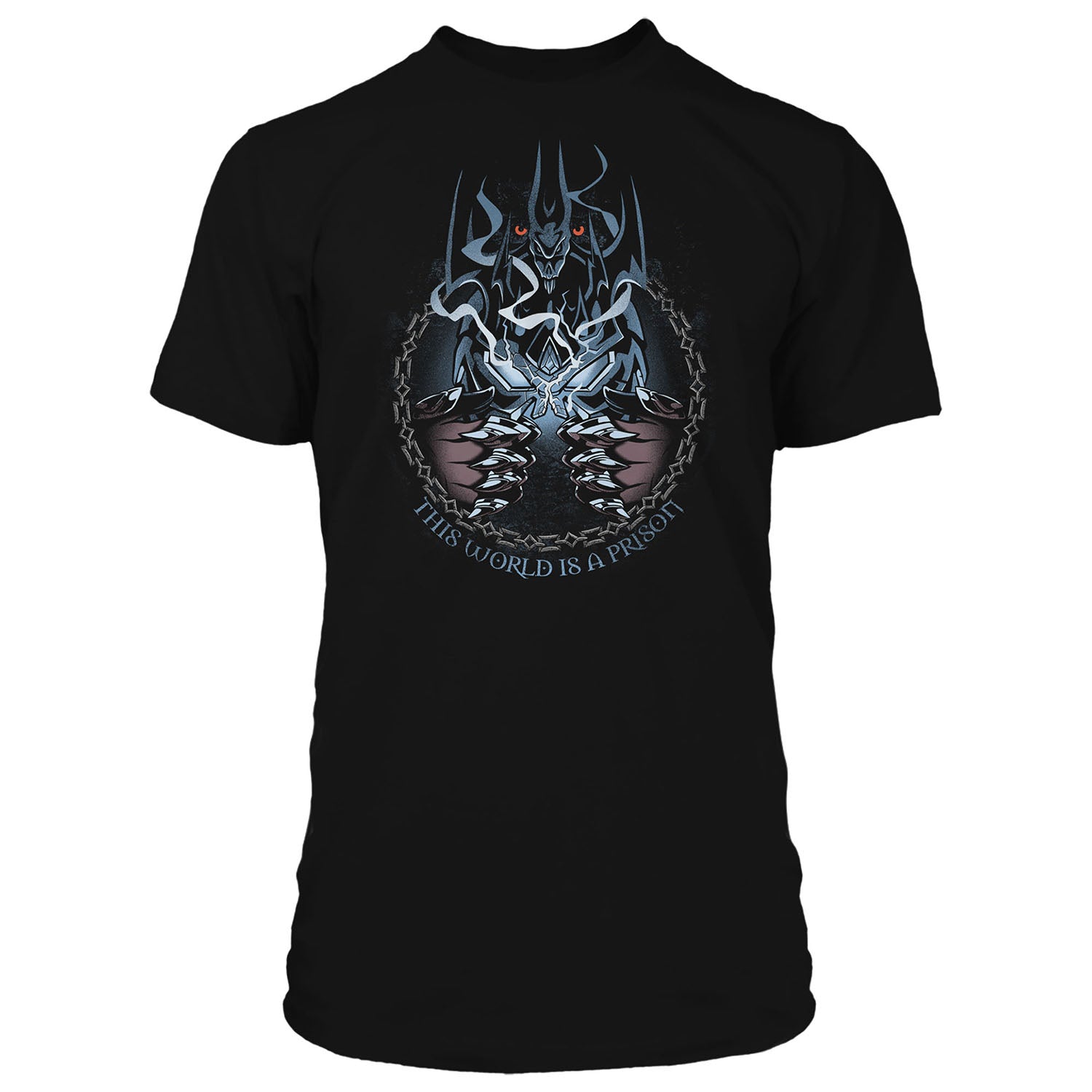 World of Warcraft J!NX The World is a Prison Solid Black T-Shirt - Front View