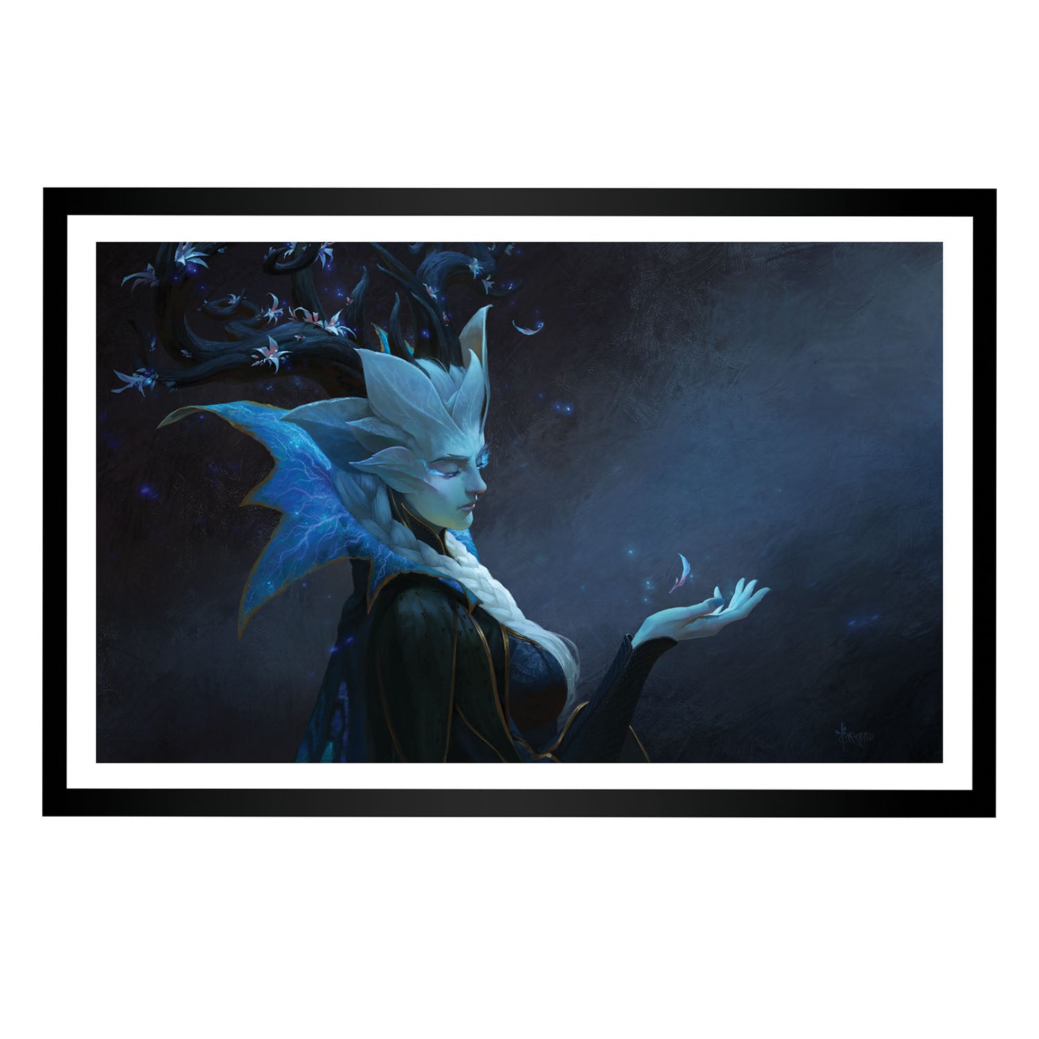 World of Warcraft The Winter Queen 35.5cm x 61cm Framed Art Print in Blue - Front View