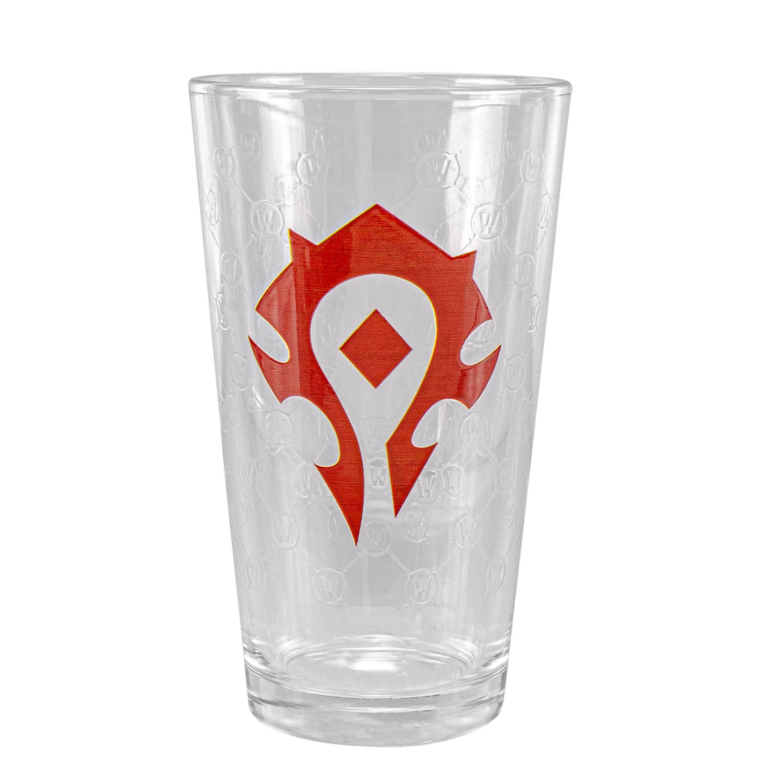 World of Warcraft Horde 454ml Pint Glass in Red - Front View