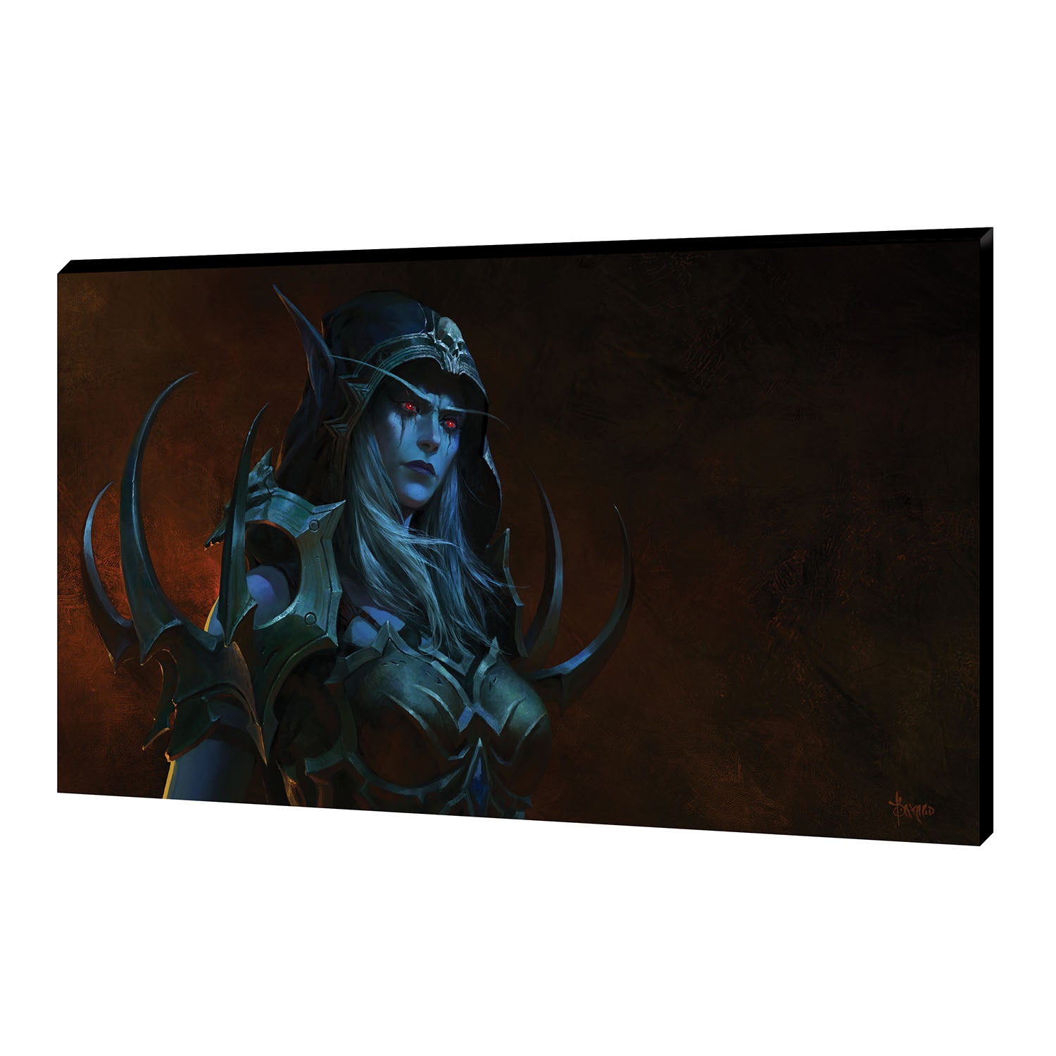 World of Warcraft Sylvanas 35.5cm x 61cm Canvas in Black - Front View