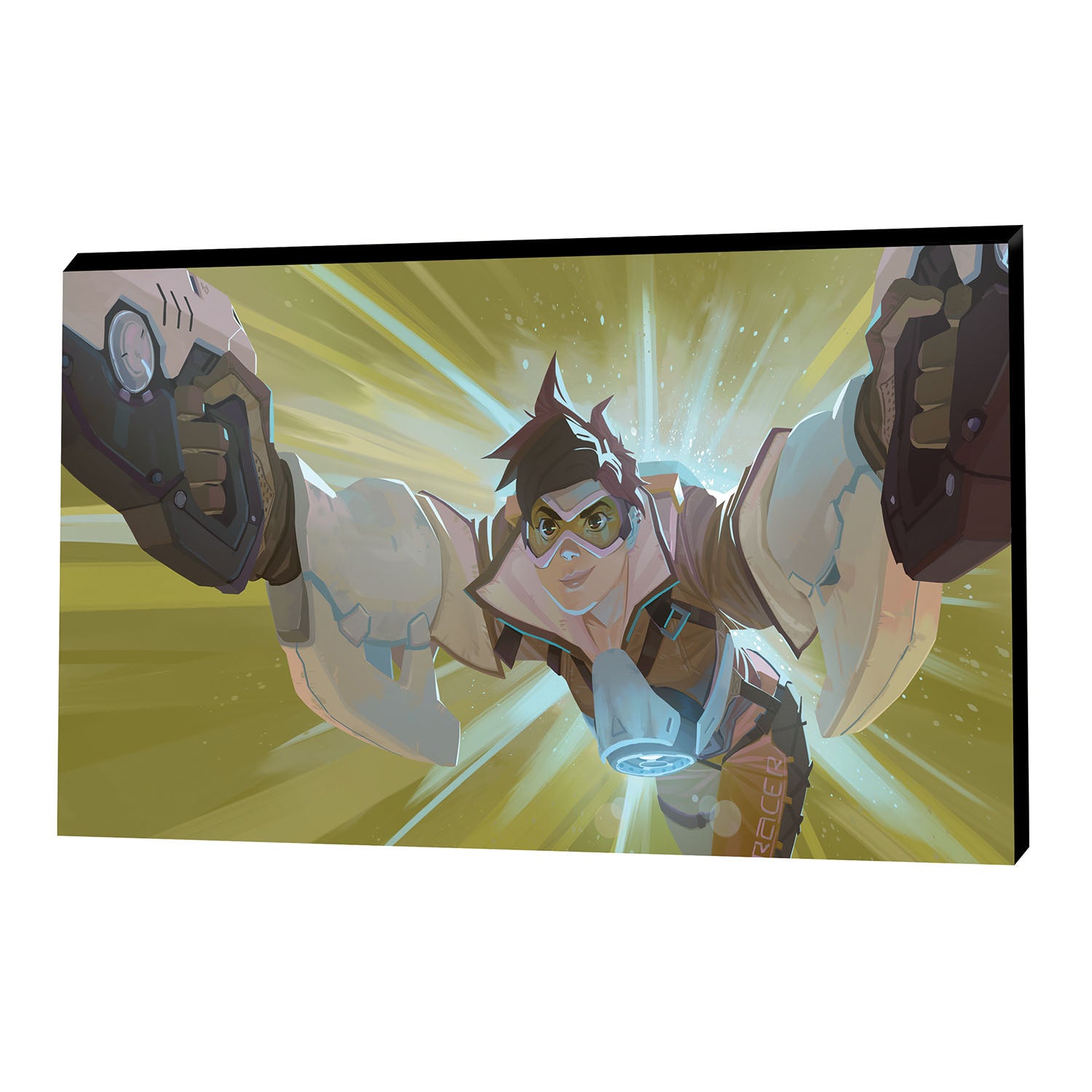 Overwatch Tracer 30.5cm x 53.4cm Canvas in Yellow - Front View