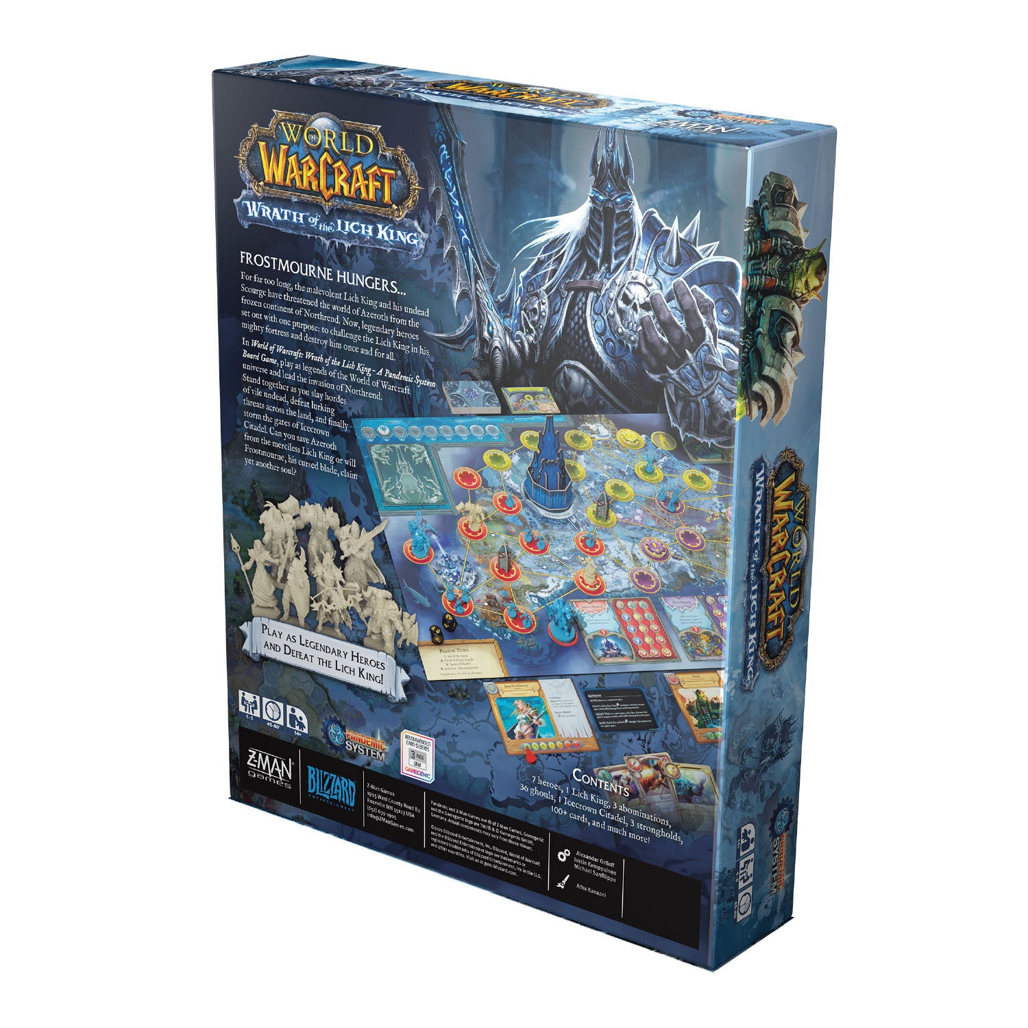 World of Warcraft: Wrath of the Lich King-A Pandemic System Board Game in Blue - Back Right View