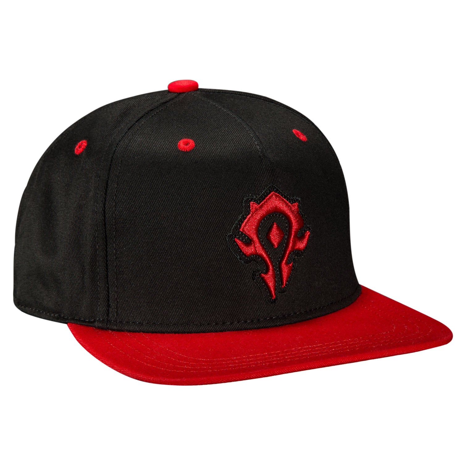 World of Warcraft Horde J!NX Black Flatbill Snapback Hat - Front Right View