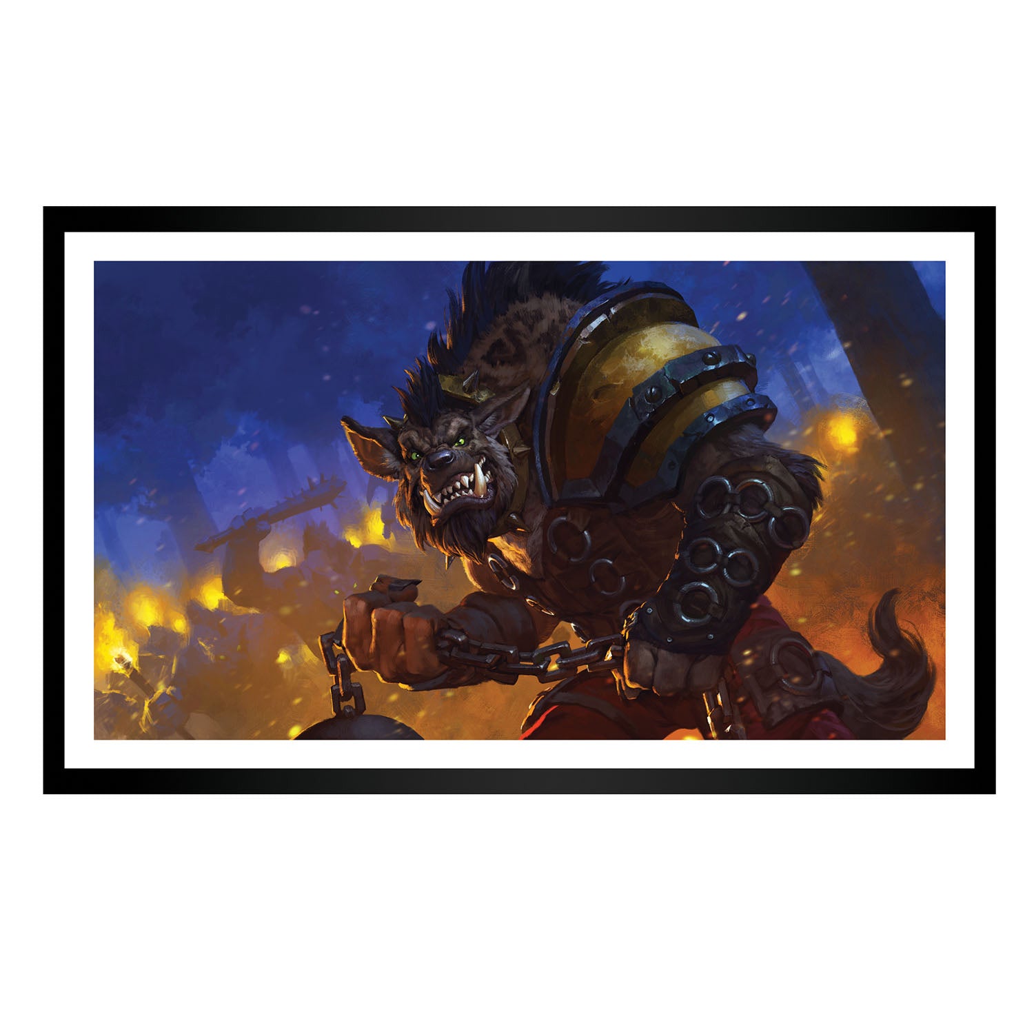 Heroes of the Storm Hogger 35.5cm x 63.5cm Framed Art Print in Blue - Front View