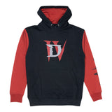 Diablo IV Logo Black Colourblock Pullover Hoodie - Front View